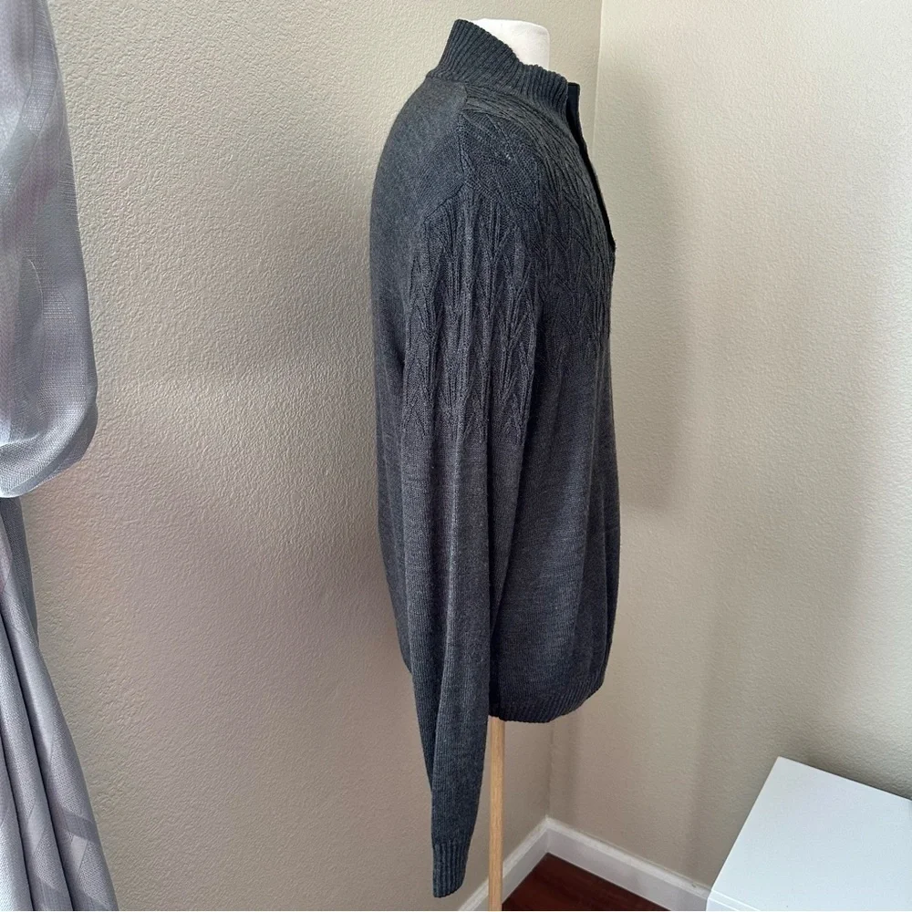 Penguin Long Sleeve 1/4 Zip Merino Wool Blend Grey Sweater Size XL